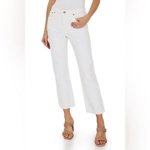 Alec les filles white straight leg jeans
